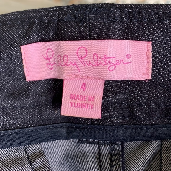 Lilly Pulitzer‎ Navy Blue Wide Leg Trouser Jeans Career Casual Sz 4 - Picture 4 of 6